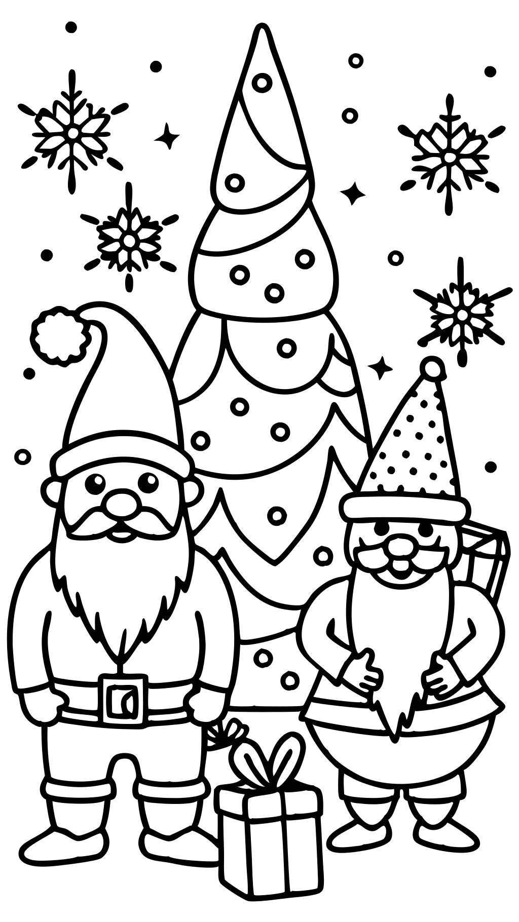 coloriages de gnomes de Noël